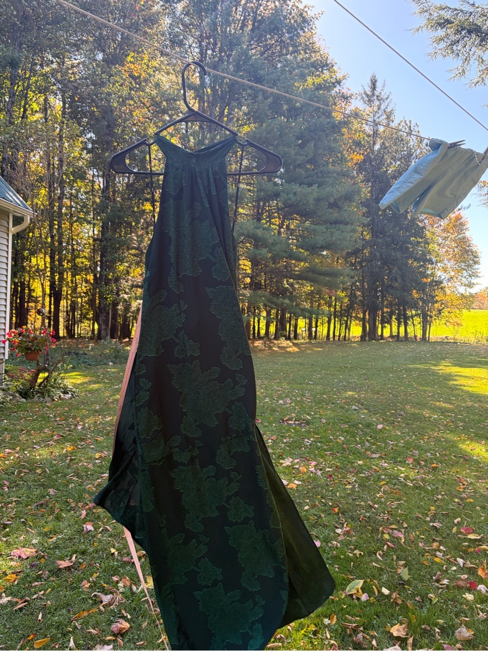 Lulu's Dark Green One-Shoulder Evening Dress